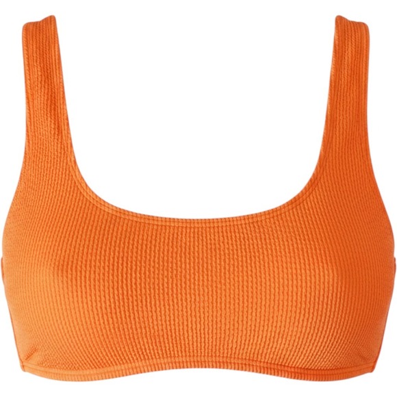 Hurley Other - Hurley Bikini Top Women Large Orange NWOT Crinkle Textured Scoop Neck